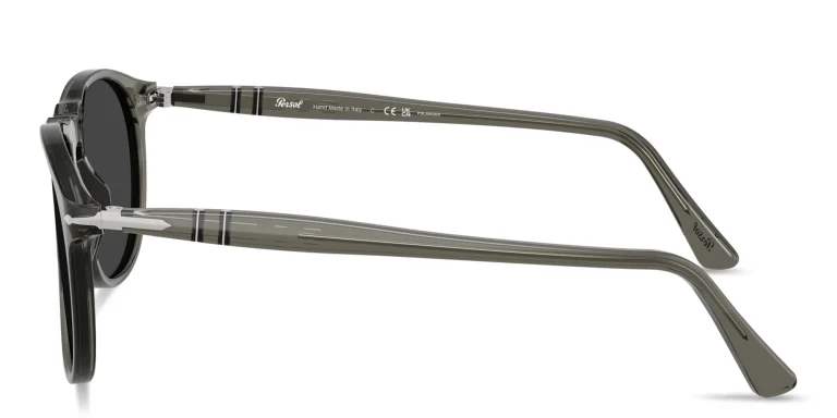 Shop PERSOL Arrow Emblem Pilot Sunglasses in Grey online.