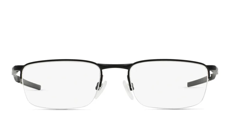 Shop Oakley Barrelhouse™ Half-Rim Rectangle Eyeglasses in Black online.