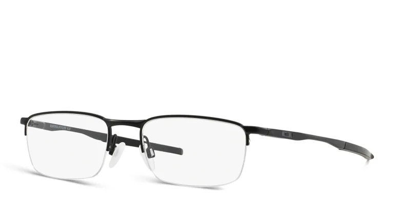 Shop Oakley Barrelhouse™ Half-Rim Rectangle Eyeglasses in Black online.