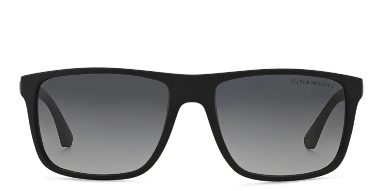 Shop Emporio Armani Square Sunglasses in Black online.