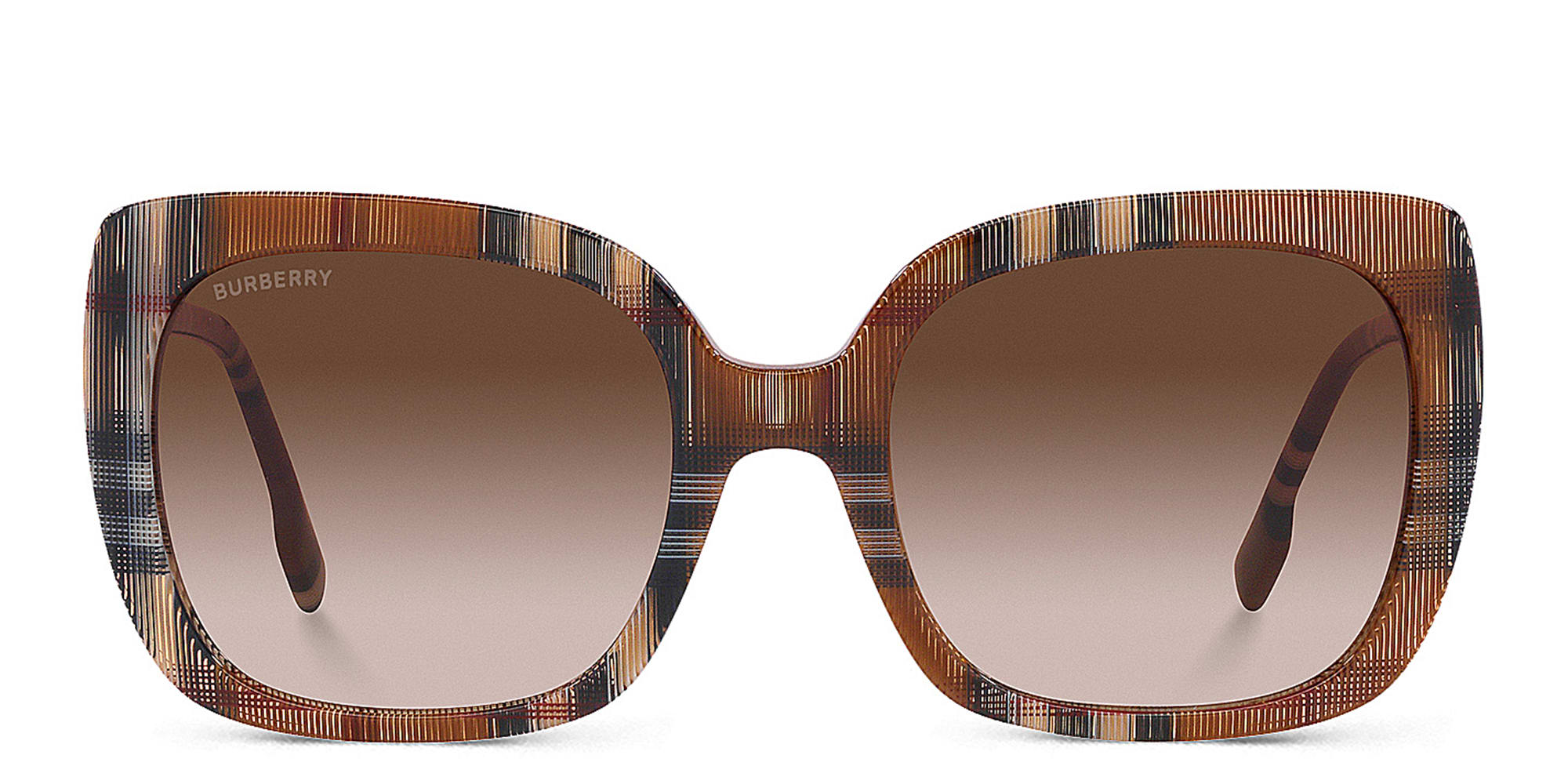 Authentic Burberry Square Translucent Taupe Sunglasses-Brown Gradient Buy BURBERRY Vintage Check Square Sunglasses Online  main image 3