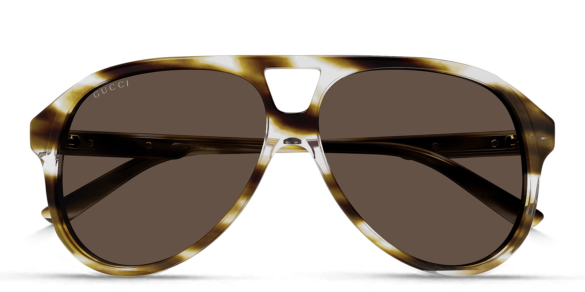 Gucci Web Logo Aviators in Havana Brown Buy GUCCI Web Aviator Sunglasses Online | MAGRABi KSA main image 4