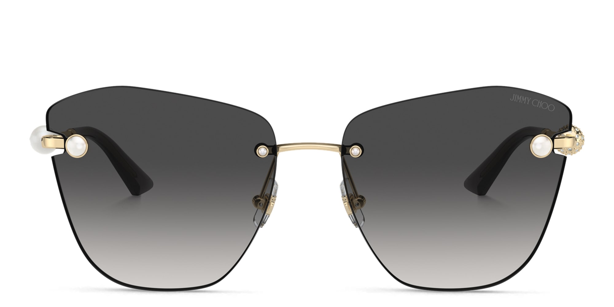 Jimmy Choo Black Cat-Eye Sunglasses with Beaded Accents Sol | Black Cat Eye Sunglasses | JIMMY CHOO main image 3