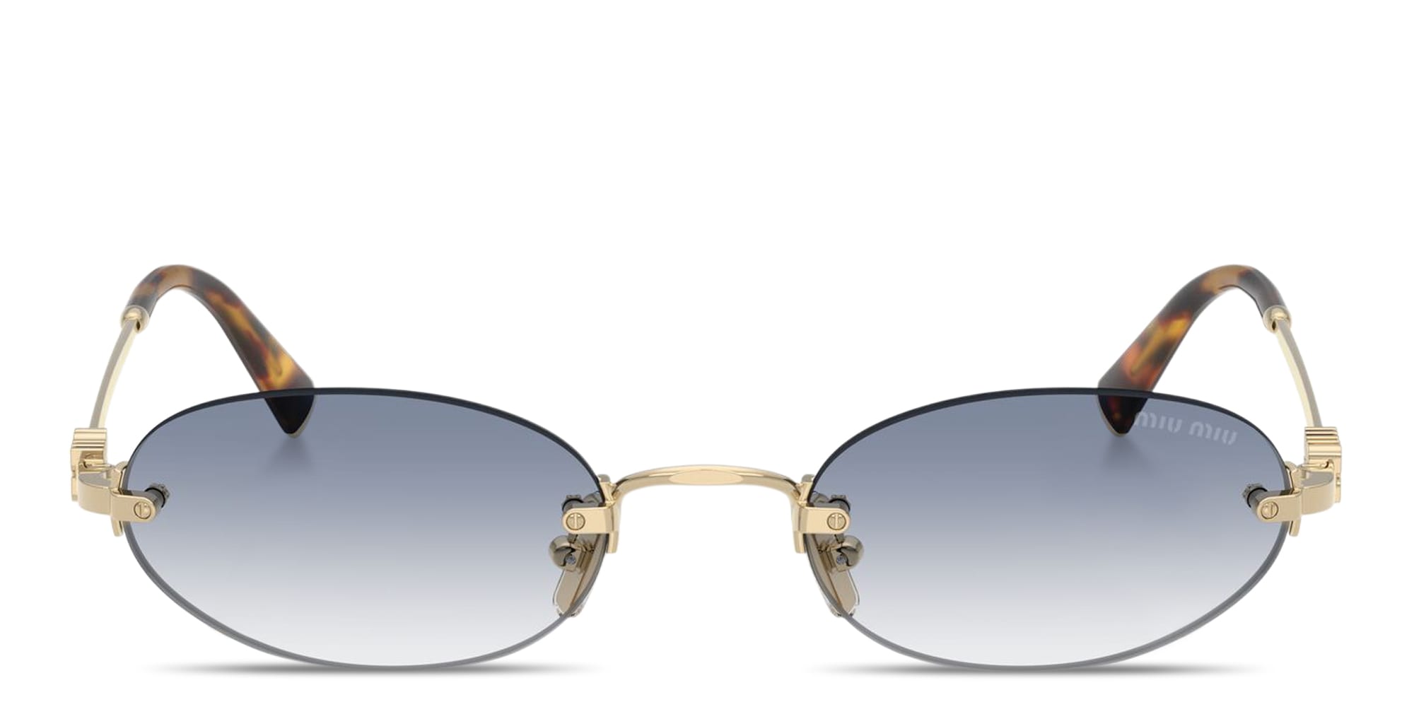 Buy MIU MIU Vertical Logo Rimless Oval Sunglasses Online | MAGRABi