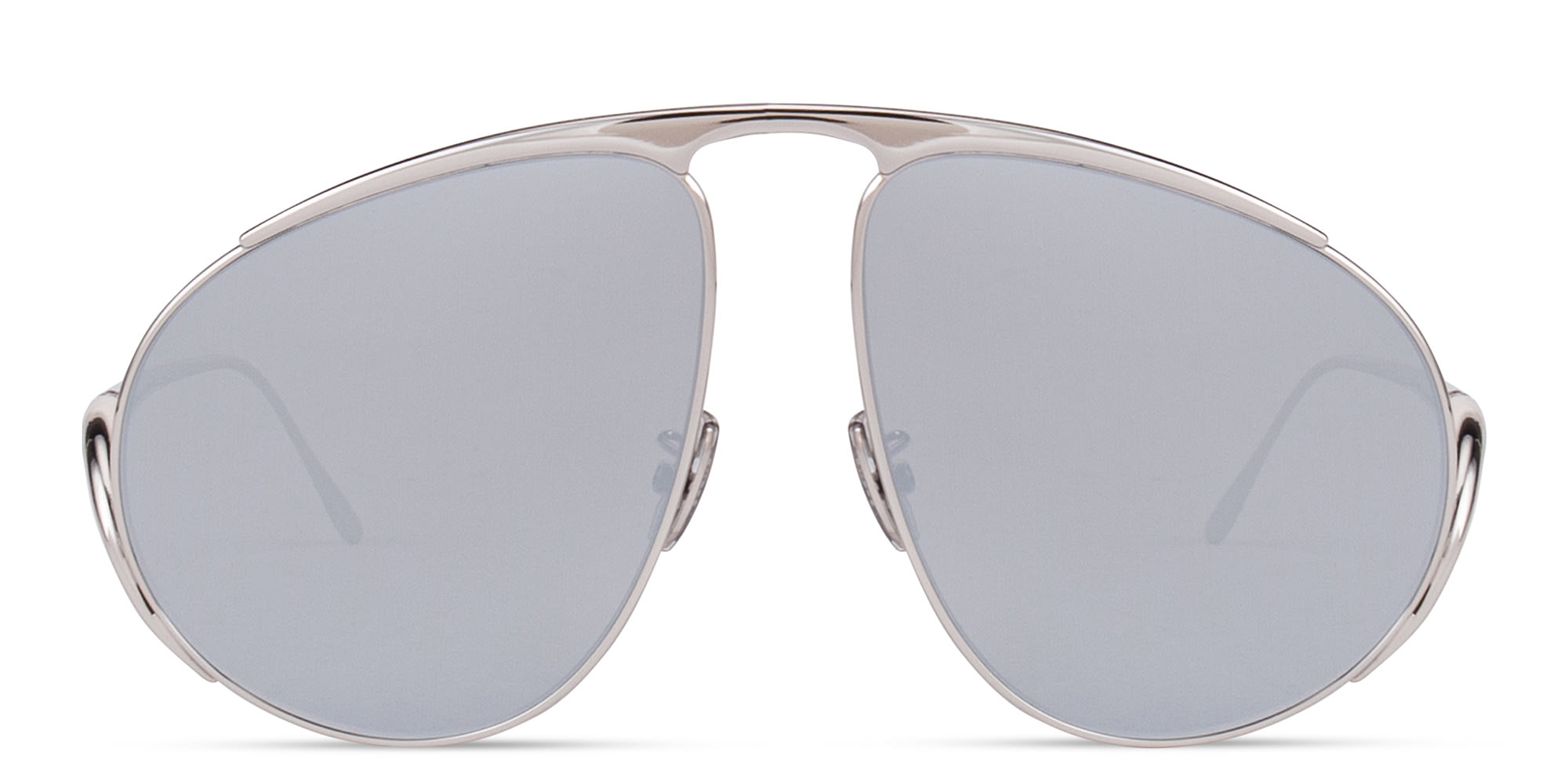 Loewe Silver Aviator Sunglasses with Gray Lenses LOEWE EYEWEAR Signature D-frame silver-tone sunglasses | NET  main image 4