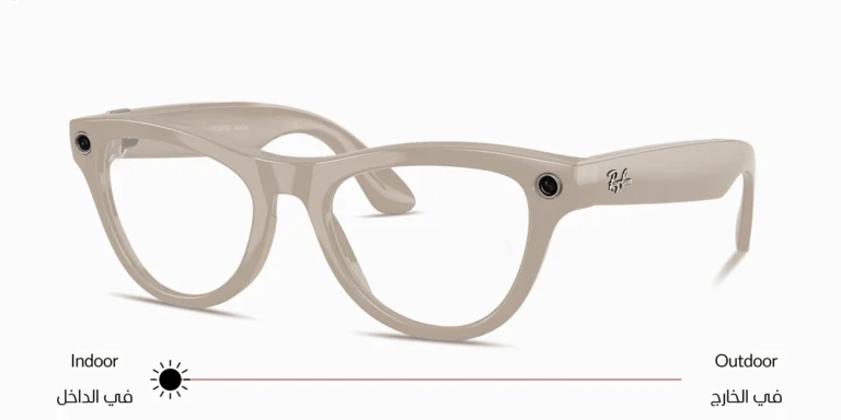 Shop Ray-Ban Meta Skyler Unisex Cat-Eye Sunglasses in Grey online.