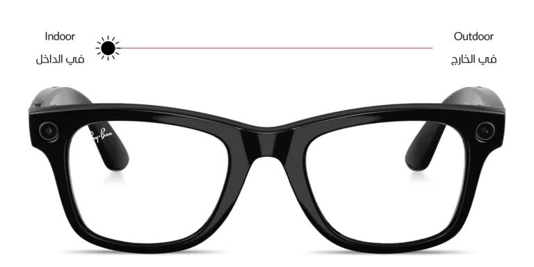 Shop Ray-Ban Meta Wayfarer Transitions® Unisex Square Sunglasses in Black online.