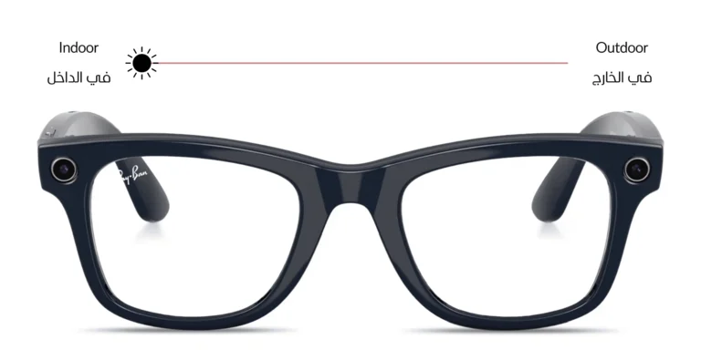 Shop Ray-Ban Meta Wayfarer Transitions® Unisex Square Sunglasses in Blue online.