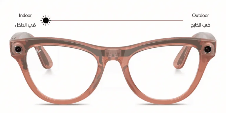 Shop Ray-Ban Meta Skyler Transitions® Unisex Cat-Eye Sunglasses in Orange online.