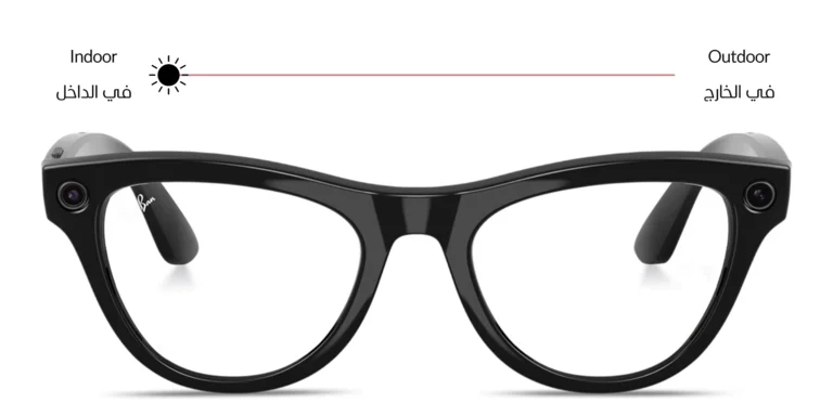 Shop Ray-Ban Meta Skyler Transitions® Unisex Cat-Eye Sunglasses in Black online.