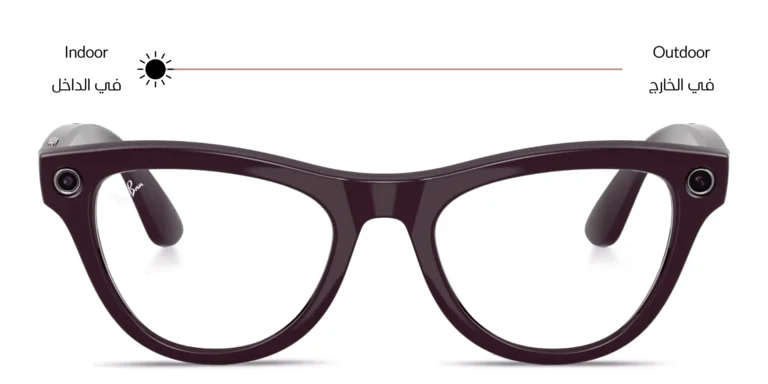Shop Ray-Ban Meta Skyler Transitions® Unisex Cat-Eye Sunglasses in Purple online.