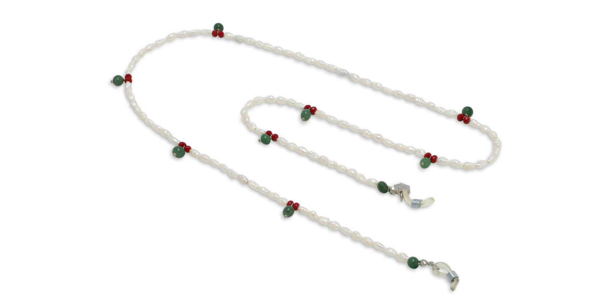 Natural Pearls & Jade Glasses Chain 