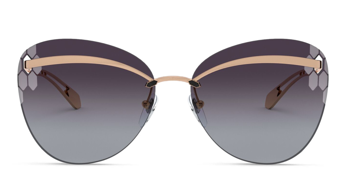 Rimless Wide Cat Eye Sunglasses 