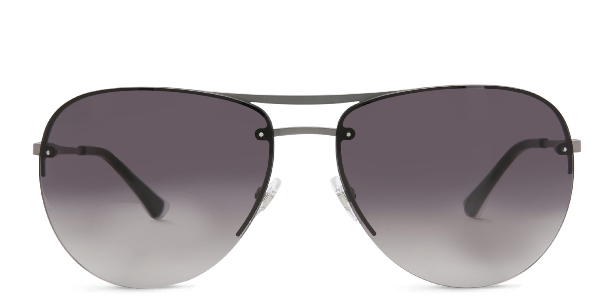 Half Rim Wide Aviator Sunglasses 