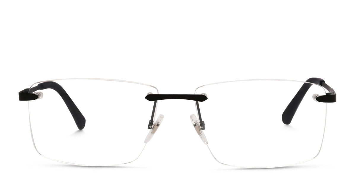 Rimless Wide Rectangle Eyeglasses 