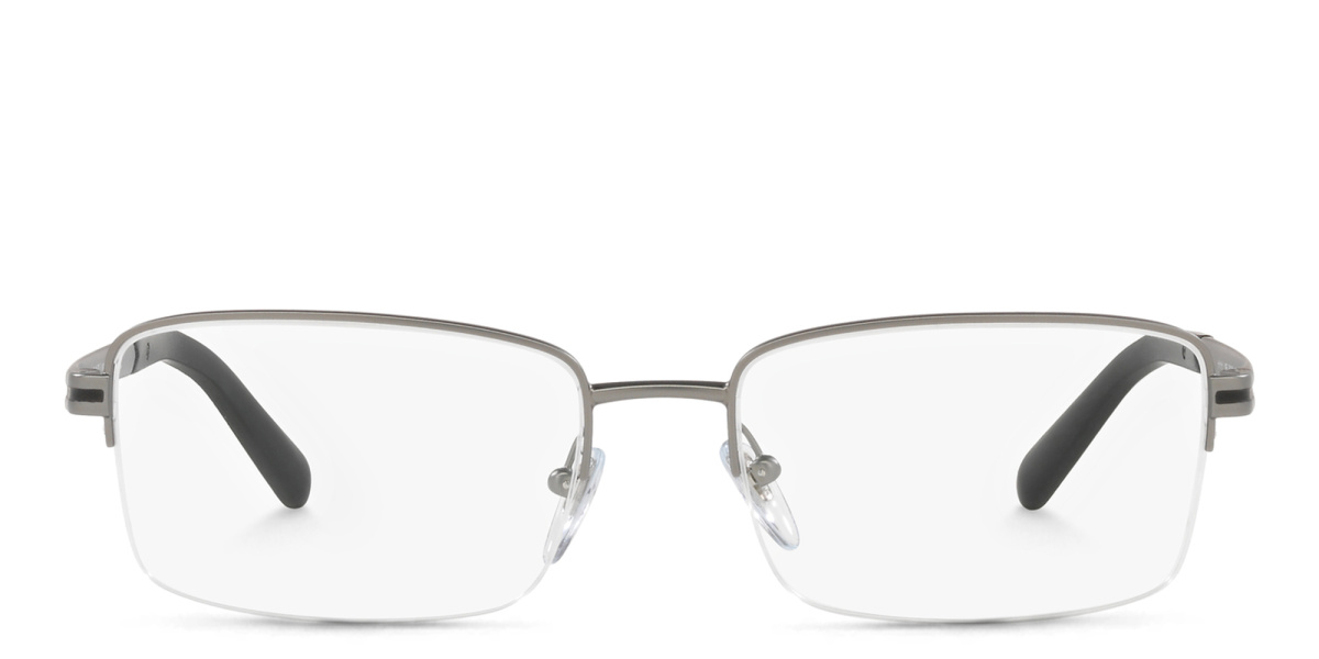 Half-Rim Wide Rectangle Eyeglasses 