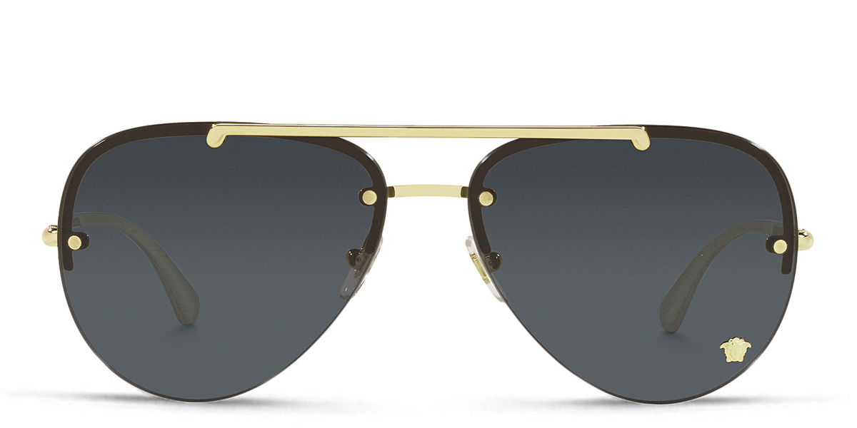 Medusa Half-Rim Aviator Sunglasses 