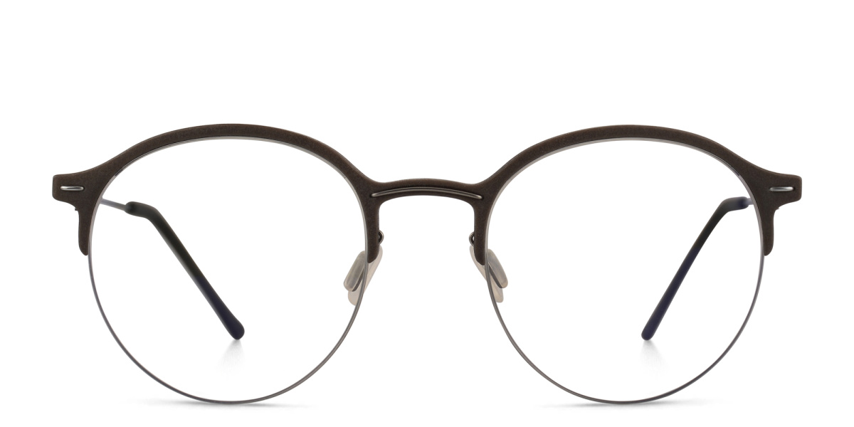 Unisex Half Rim Round Eyeglasses 