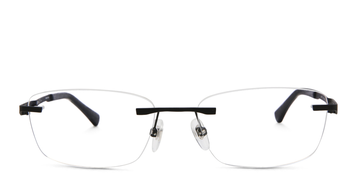 Rimless Wide Rectangle Eyeglasses 
