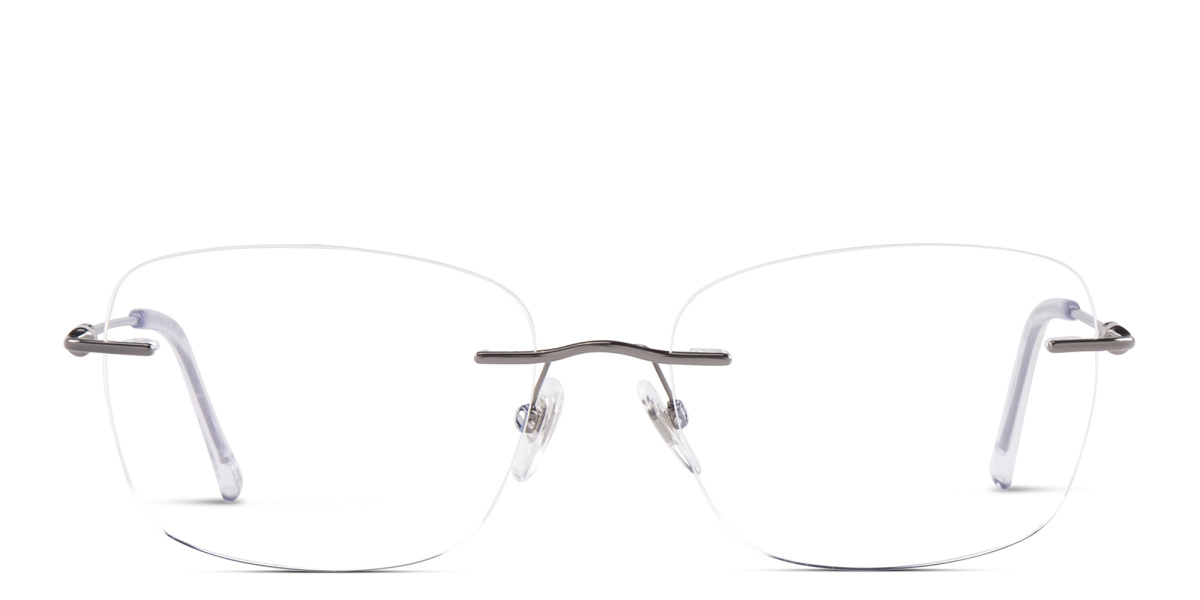 Rimless Wide Square Eyeglasses 