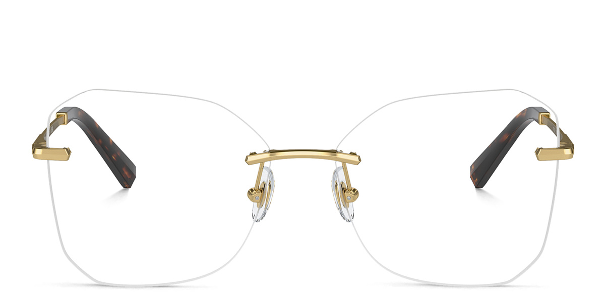 Logo Rimless Wide Irregular Eyeglasses 