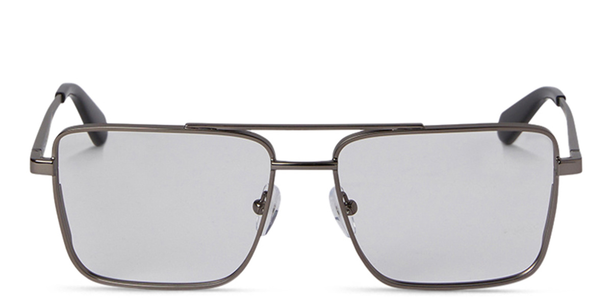 Logo Unisex Wide Rectangle Eyeglasses 