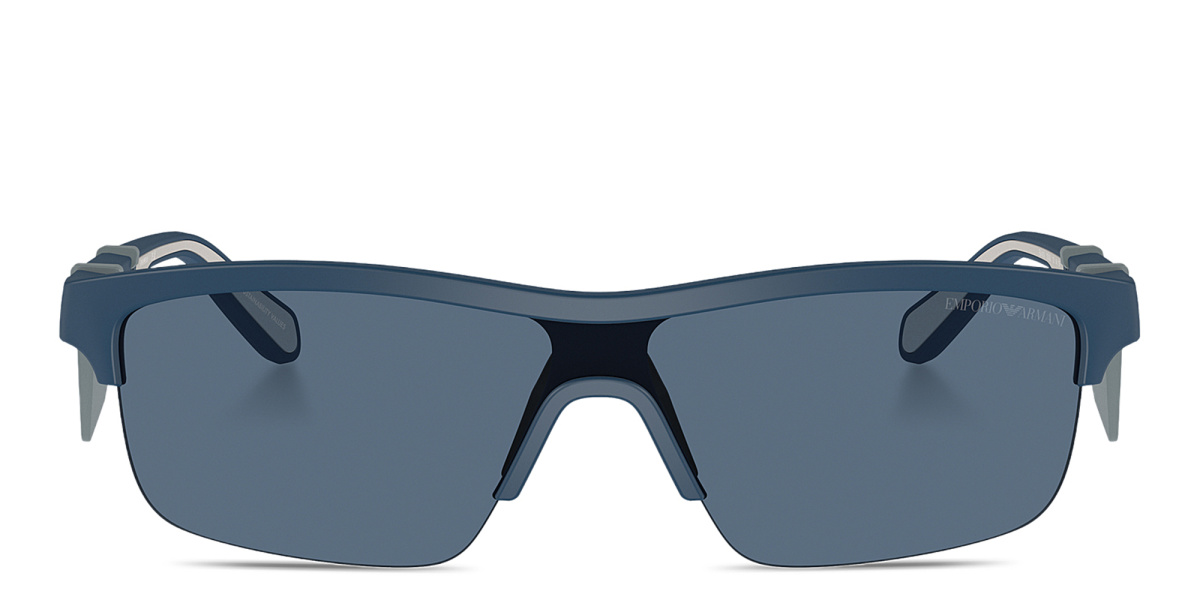 Mask Half-Rim Irregular Sunglasses 